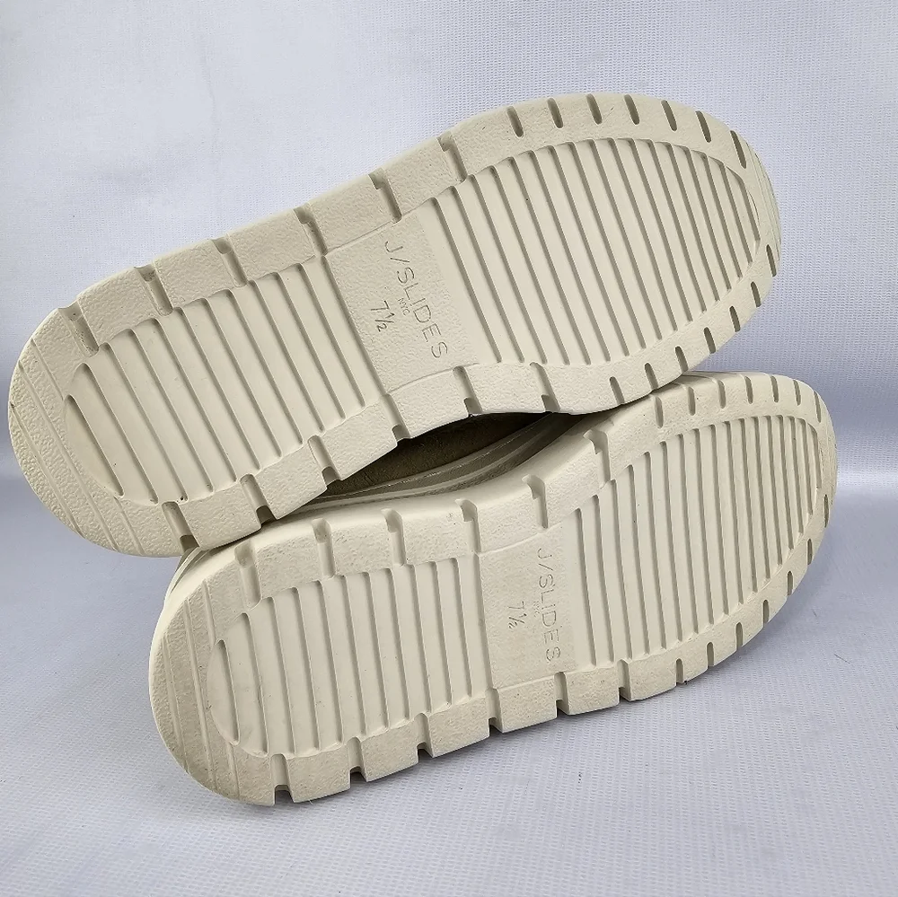 J/Slides Women's Roger Platform Sneakers Sand Suede 7.5 - Picture 6 of 9